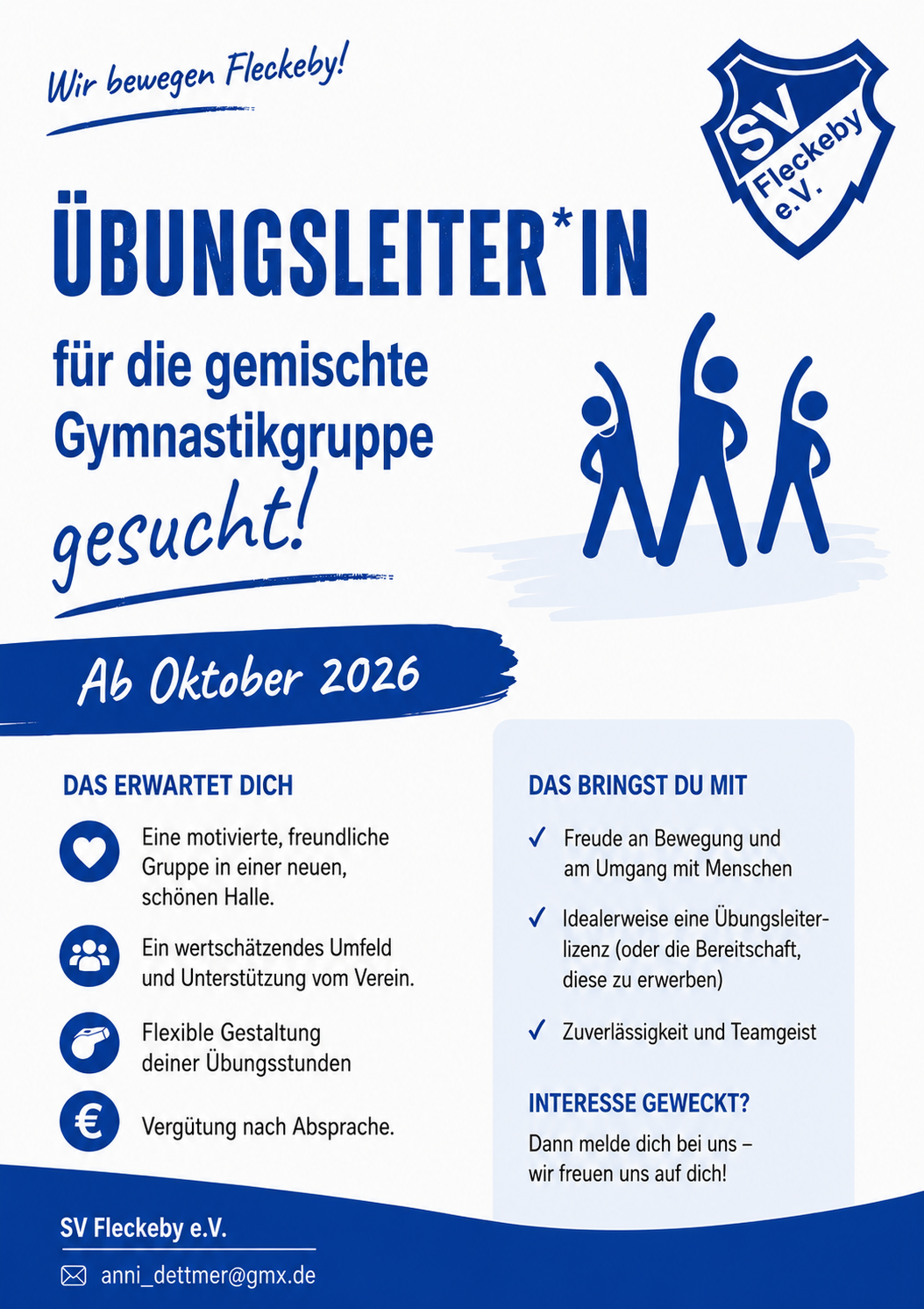 Trainergesuch Gemischte Gymnastik